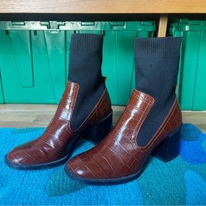 Mango Brown Leather Boots